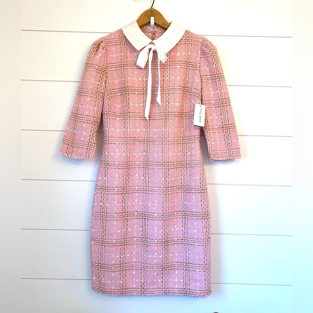 NWT $299 Alexia Admor “Camilla Plaid Tweed Sheath Dress” size 2.